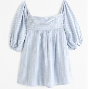Abercrombie & Fitch Blue Puff Sleeve Mini Dress
